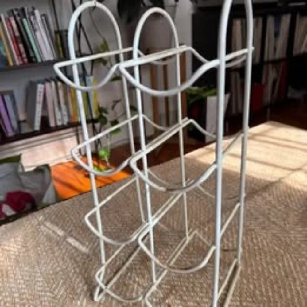 White metal wine rack